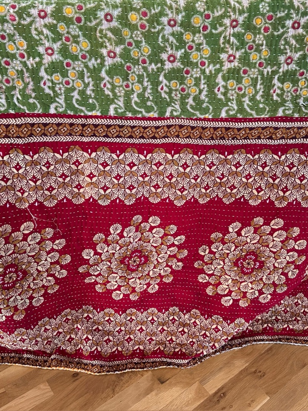 K05 Reversible Twin Kantha Quilt